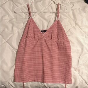 Brandy Melville Red Gingham Top